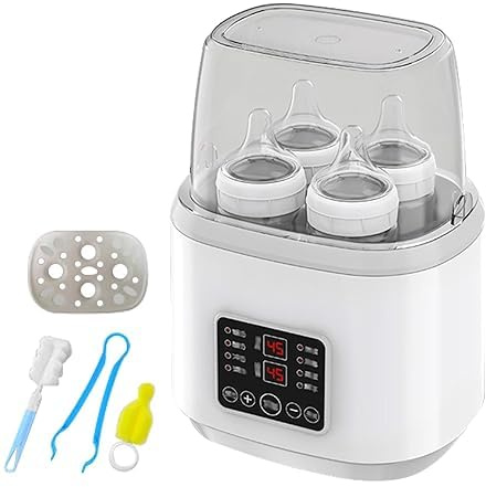 Scaldabiberon 8-in-1 per bambini, sterilizzatore per biberon, scaldabiberon rapido, scaldabiberon per latte per neonati, scaldavivande rapido per bambini e scongelamento con display LCD, riscaldatore