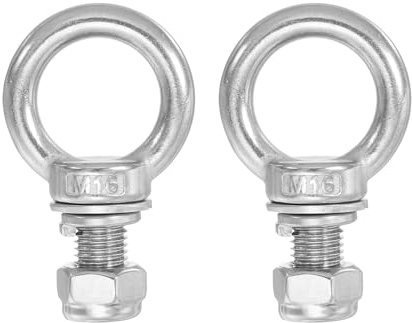 PATIKIL Ringschraube, M16x30 304 Edelstahl ösenschraube mit Innengewinde und Sechskantmutter Unterlegscheibe für das Aufhängen und Sichern von Ketten Drahtseilen, 2 Sets