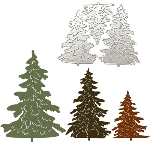 Mezrkuwr Weihnachtsstempel-Stanzformen zum Kartenbasteln, Weihnachtsbaum-Stanzformen zum Kartenbasteln, Weihnachts-Scrapbooking, Prägealbum, Bastelzubehör für Kartenbasteln