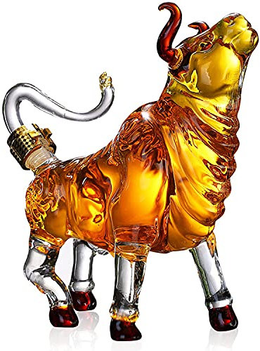 Decanter spagnolo fatto a mano per whisky, 1000/2500 ml, in vetro, per brandy, tequila, bourbon, scotch, rum, animali