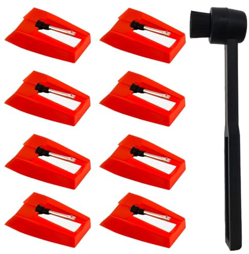 Record Player Needle, 5 Pcs Record Player Stylus and 1 Piece Cleaning Brush, Easy to Use Crosley Record Player Needle, Turntable Needles Used for Installation On The Tape Recorder Needle