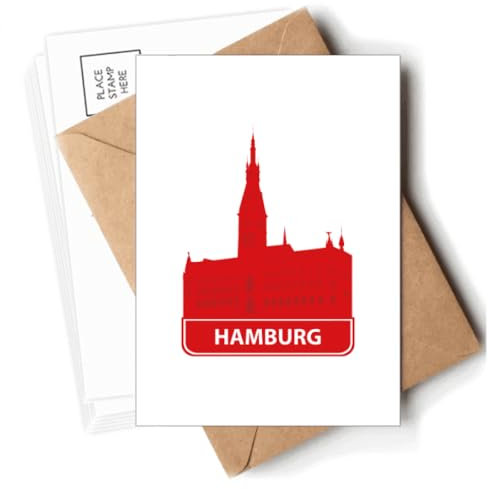 Hamburg Deutschland Rot Wahrzeichen Postkarten Umschläge Blanko Notizkarten Postkarten Postkarten Versand