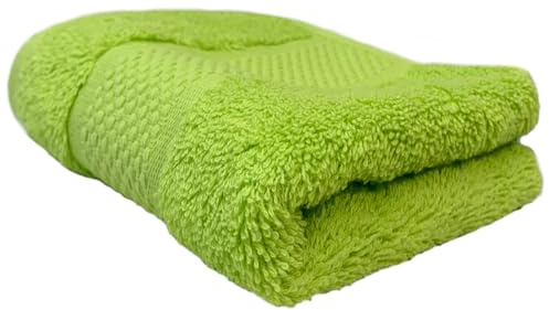 Sue Rossi Towels 100% Turkish Combed Organic Cotton, 600gsm Thick, Plush Soft & Highly Absorbent, Quick Dry Home Or Hotel Quality Bathroom Towel (Lime Green, Guest Towel)