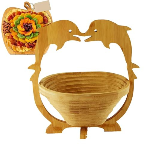 DTREELS Cesta de regalo de frutas secas, cesta de madera 3 en 1, bandeja de comida para día festivo, caja de aperitivos gourmet saludable, para mamá, papá, mujeres, hombres, familias, cumpleaños,