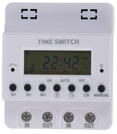 Minuterie Numérique, Minuterie électronique Programmable sur Rail Din, Interrupteur à Relais temporisé pour Lumières, Ventilateurs, Moteurs, Néon, Chauffe-Eau, Irrigation de Jardin