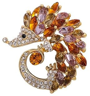 Strass-Igel-Brosche – funkelnde Ansteckblume aus Kristalllegierung for Kleidungsaccessoires(Orange)