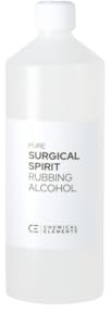 Chemical Elements Pure Surgical Spirit Rubbing Alcohol 1L - Multipurpose Cleaning Alcohol, Effective Sanitiser and Disinfectant, Suitable for Hygiene, Medical, and Household Use