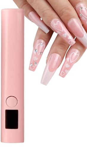 Gel léger pour vernis à ongles, sèche-cheveux LED pour ongles gel | Lumière d'ongles UV rechargeable compacte,Lampe sèche à ongles avec batterie de 250 mAh, recharge de type C pour