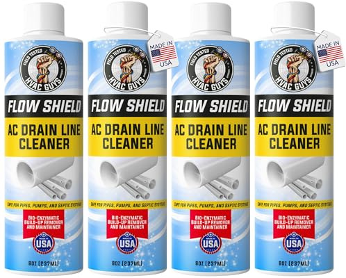 AC Drain Line Cleaner 4 Pack | Prevent Buildup and Overflow | 8oz - Up to 3 Months of Protection | Fast Acting & Long Lasting Bio-Enzymatic Formula