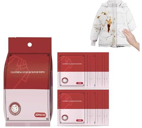 20 toallitas quitamanchas para eliminar manchas, toallitas húmedas portátiles para eliminar manchas, toallitas de limpieza empaquetadas individualmente, manchas, ropa, alfombras de tela