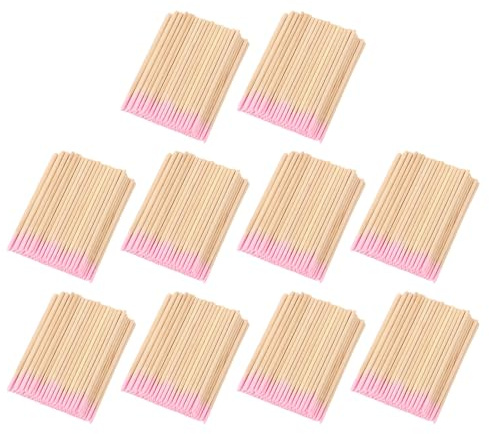 ACOGEDO 1000 Piezas de Algodón Puntiagudo Punta de Algodón Hisopos de Algodón con Palitos de Madera para Cejas Tatuadas de Belleza Maquillaje de Uñas Limpias