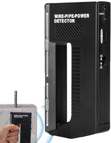 Wire Pipe Detector - High Sensitivity Wall Scanner with Adjustable Alarm for Studs, Metal, Cables and Pipes, Includes Battery | Cable Finder Wire Finder Wall Scanner for Wires and Pipes Stud Metal Cab