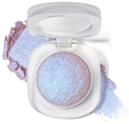 Noerrors Holografische Chamäleon Lidschatten-Palette, Cream-to-Powder-Duochrome-Farbwechsler-Glitzer-Iridisierender Highlighter Funkelnder Lidschatten Lila Meeresjungfrau Gesichts-Illuminator-Make-up