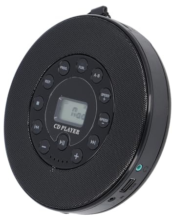 CHICIRIS Lettore CD Portatile Ricaricabile con Altoparlante e Registrazione USB per attività All'aperto (BLACK)