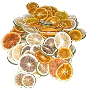 Pot-pourri 22840-7254 Citrus jaune/vert/orange/rouge Décoration de Noël séchée 1 sachet de 250 g