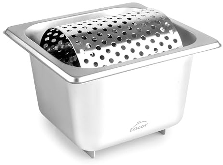 Lacor - 66001 - Rullo per Burro, Acciaio Inox, Secchio GN 1/6 da 1,6 Litri, Ruota Rimovibile, Design Ergonomico, Ideale da Spalmare su Pane o Hamburger