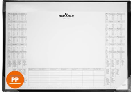 Durable Kalender Skrivbordsunderlägg 600 x 430 mm PP, med kalenderblock med 25 ark, svart, 729801