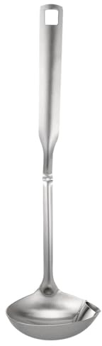 BRIGHTFUFU Mestolo per Olio in Acciaio Inossidabile Manico e Filtro Integrato per Cucina, Design Anti Ruggine e Separatore Olio per Pentola Calda