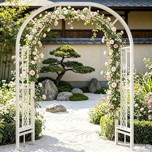 Arco De Jardin, Metal Garden Arch Enrejado Pérgolas Bajo Techo para Jardín Exterior,Tutor Enrejado para Al Aire Libre, Boda Diseño Enrejado De Acero con Recubrimiento En Polvo