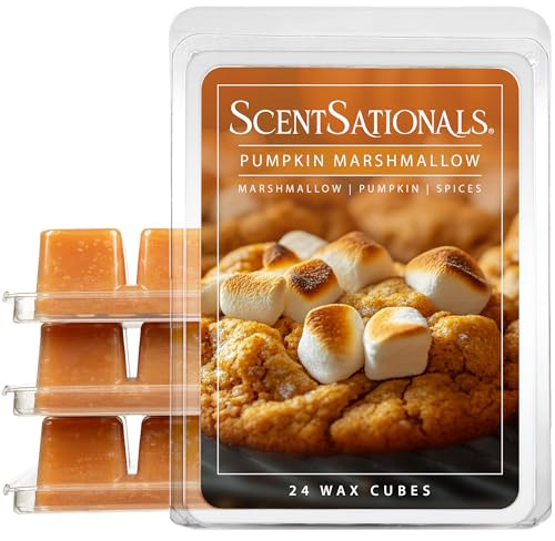 Scentsationals Wax Melts Strong Scent - Pumpkin Spice Marshmallow Cream - Long Lasting Scented Melts for Warmers, 10oz (24-Cubes)