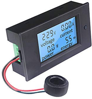 KETOTEK Voltmetre Amperemetre Wattmetre Numérique AC 100A 80-260V, Testeur de Tension Courant Puissance énergie électrique Metre LCD Affichage, Compteur Volt Ampère Watt KWh Meter Multimètre CT