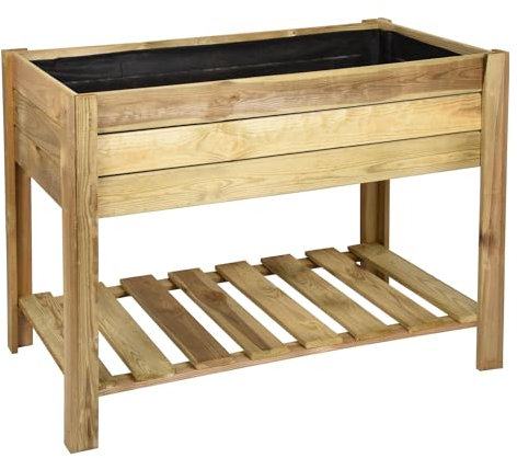 Huerto urbano Madera Natural Rectangular - Faura