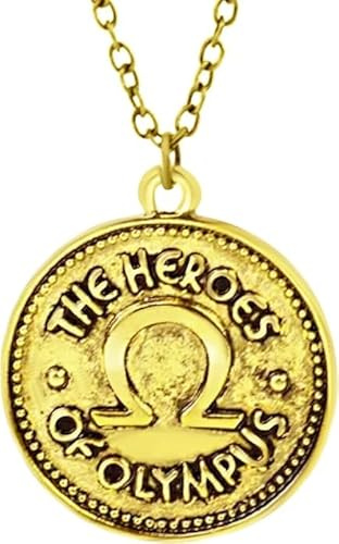 Calvas Percy Jackson Camp Half Blood The Heroes of Olympus Ivlivs Coin - Collana con ciondolo a forma di moneta vintage, lunghezza: 50 cm