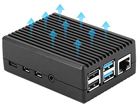 ZkeeShop Caja de Aluminio para Raspberry Pi 4，Caja de Aluminio con Columna de enfriamiento Compatible para Raspberry Pi 4 Model B (No Incluye Raspberry Pi Board) (Negro)