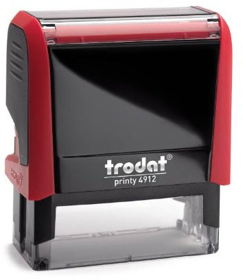 Trodat – Printy 4912 - feuerrot - mit Wunschtext personalisieren, hier gleich online gestalten – selbstfärbender Stempel als Namensstempel, Adressstempel, Firmenstempel, 5 Zeilen, 46X17 mm