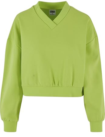 Urban Classics Dam, Cropped V-hals, sweatshirt, Fryzengul, 3XL