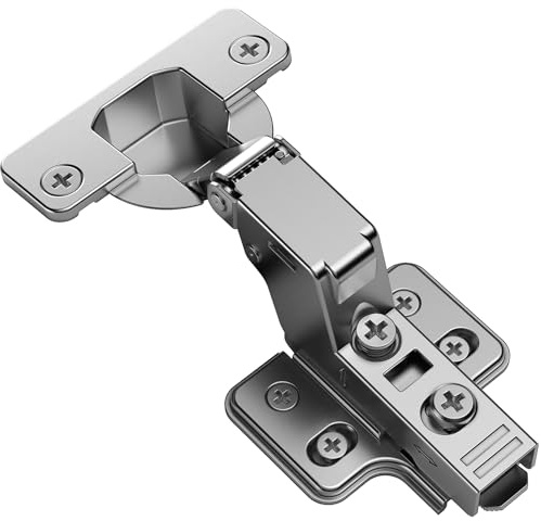 Kimdot 4Pcs 35mm Cup Inset Frameless Soft Close Kitchen Cabinet Hinge Alloy Steel 105 Degree Adjustable Clip-On European Concealed Door Hinge