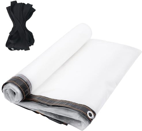 KJLEEN 3M x 3M Clear Tarpaulin Waterproof Heavy Duty Transparent Tarpaulin Clear Tarp with Eyelets & Rope Waterproof Cover Sheet for Garden Furniture Shed Camping Greenhouse Pergola Side Panels