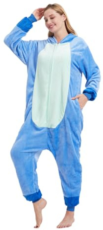 ALANTOP - Mono de pijama unisex para adultos con forma de animal de una pieza para Halloween, cosplay, Navidad, ropa de dormir para mujeres y hombres, M