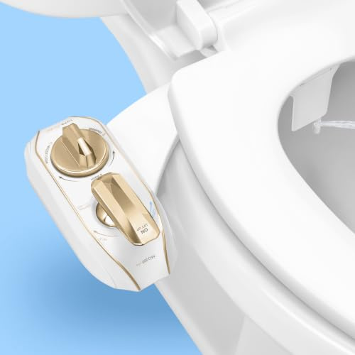LUXE Bidet NEO 320 PLUS - Warm Water Bidet Attachment for Toilet, Gold