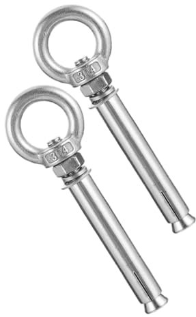 KITANDOVE 2 Piezas Tornillo de pernos de ojo cáncamo de hormigón gancho de mampostería ganchos para concreto Anclas ganchos de hormigón de alta resistencia Acero inoxidable Silver