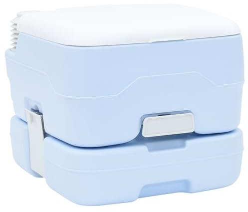 vidaXL Camping-Toilette Helles Blau und Weiß 41,5 x 36,5 x 30 cm, Kompakte, tragbare Toilette fürs Camping, Wandern und Hygiene, umweltfreundliche Lösung für Reisen und Natur