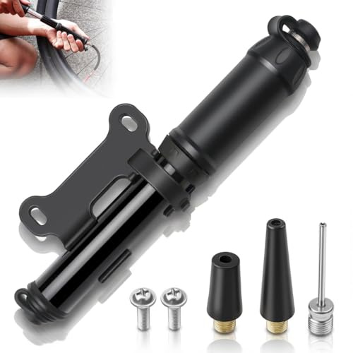 Mini Bike Pump Portable Mini Bicycle Tire Air Pump Fits Presta and Schrader High Pressure Super Fast Tyre Inflation Bicycle Tyre Pump for Road, Mountain and BMX Bikes