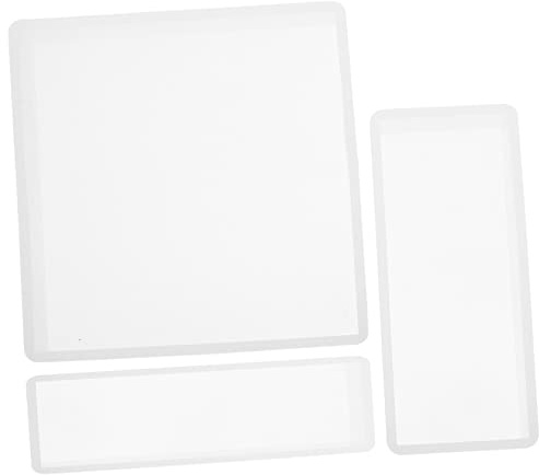 HOMSFOU 3 piezas Molde de Silicona para Resina Rectangular Moldes Artesanales Reutilizables para Manualidades DIY con Superficie Lisa para Decoraciones y