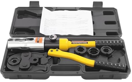 C-Juzarl Pinza a pressa idraulica 10T con profilo a U, pinza crimpatrice, strumento di pressatura a U, 16-32 mm, set (giallo)