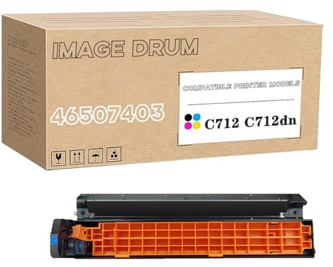 Tamburo Compatibile Per OKI 46507416 46507415 46507414 46507413 Tamburo Immagine, Grande Capacità Di Lavoro Per C712 C712dn C712n, Alta Resa 30.000 Pagine Cyan
