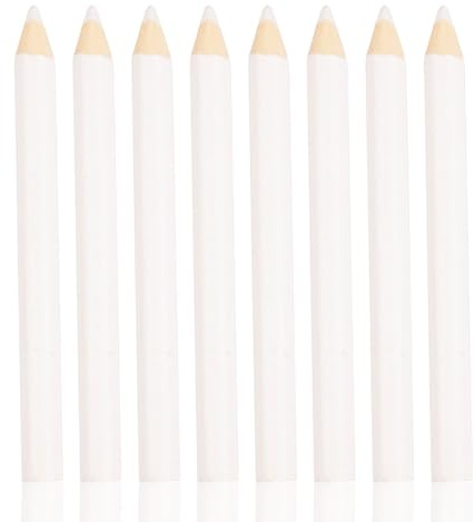 XENQITO 8 Piezas Tiza Costura, Lápiz de Marca de Costura, Bolígrafo Borrable, Modista Lápiz, Tiza Tela Marcador De Prendas De Vestir a Medida (Blanco)
