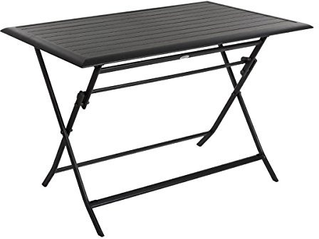 Hespéride - Table de Jardin Pliante Rectangulaire Azua Gris Graphite - 4 Places - Aluminium Traité Epoxy Antirouille