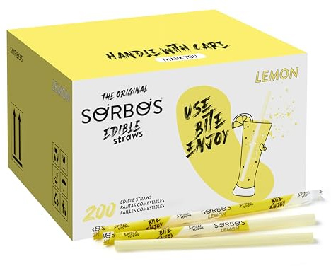 Sorbos Essbare Strohhalme mit Zitronengeschmack 1x200