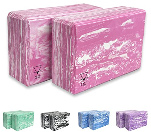 Base yoga yogablock – 1 eller 2 st set – unikt starkt/fast/lätt EVA-skum stödblock/tegel (rosa x 2-pack)