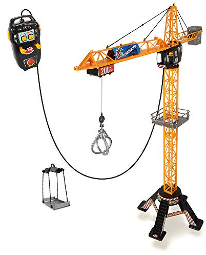 DICKIE TOYS Mighty Construction Crane with Remote Control, 48 inches and 350 Degree Rotation Trolley, for Ages 3 and up