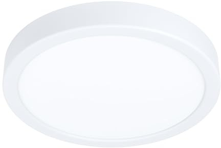 Eglo LED-taklampa, Fueva 5, Ø 21 cm, 1 glödlampa bygglampa av stål och en ljusyta, taklampa i vitt, LED-bygglampa neutral vit