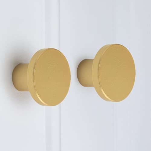 Goldenwarm 20 Stück Gold Schubladenknopf Messing Türknöpfe Gold Möbelgriffe Möbelknöpfe Vintage Schubladen Knöpfe Kommode Türgriffe Küche Möbelknöpfe Runde
