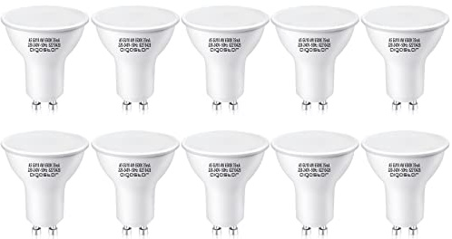 Aigostar GU10 LED Bulbs, Cool White 6500K, 47W Halogen Spotlight Equivalent, 4W LED Bulbs 320 lm Energy Saving Light Bulbs 100° Wide Beam, Pack of 10