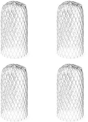 QWORK® 4 Pack Aluminum Gutter Guards, Expandable Aluminum Screen Filter, Gutter Mesh, Clear of Blockages from Leaves, Moss, Muck, Mud