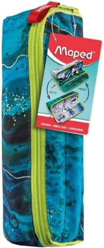 Maped - Federmäppchen XXL BASIC - mit XXL-Öffnung: einfaches Finden und Herausnehmen der Stifte - resistenter Polyester - bemalbar mit Bunt- und Filzstiften - großer Reißverschluss - blau